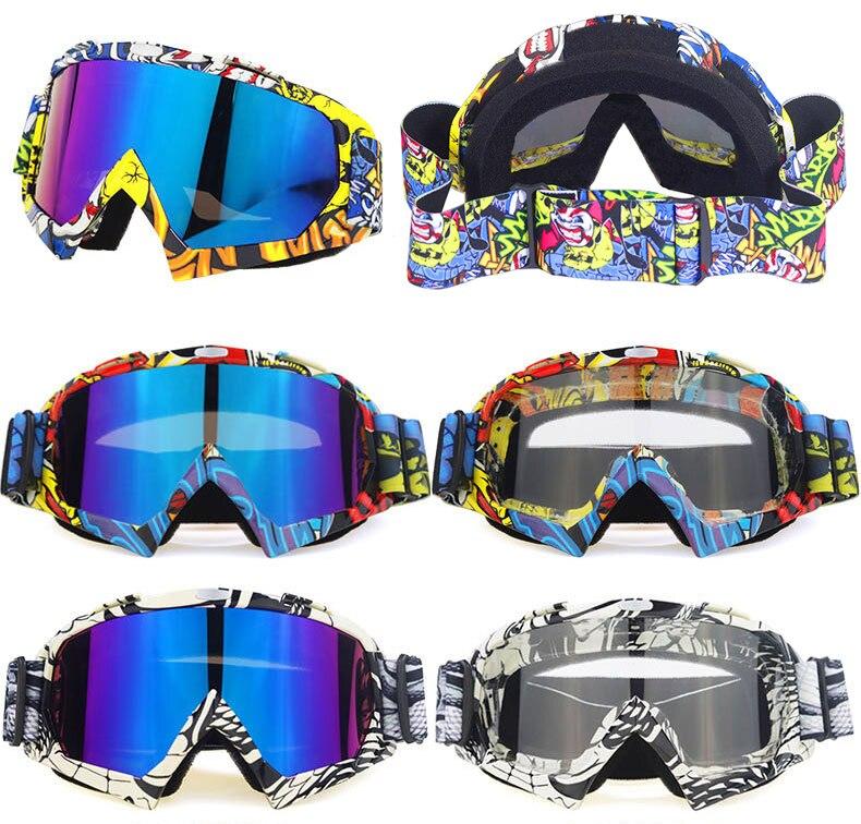 A pair of stylish snow sports skiing sunglasses with UV400 protection, featuring a multi-colored frame and polycarbonate lenses, ideal for outdoor activities.