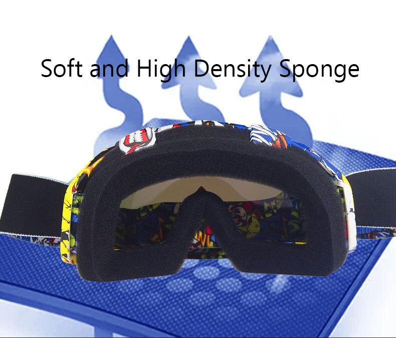 A pair of stylish snow sports skiing sunglasses with UV400 protection, featuring a multi-colored frame and polycarbonate lenses, ideal for outdoor activities.