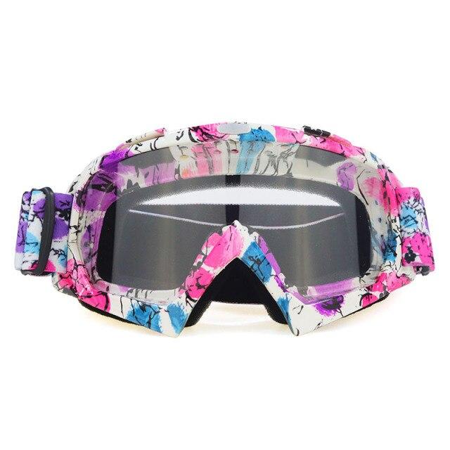A pair of stylish snow sports skiing sunglasses with UV400 protection, featuring a multi-colored frame and polycarbonate lenses, ideal for outdoor activities.