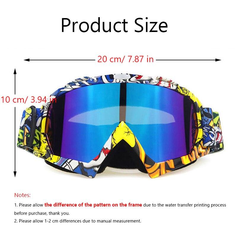 A pair of stylish snow sports skiing sunglasses with UV400 protection, featuring a multi-colored frame and polycarbonate lenses, ideal for outdoor activities.