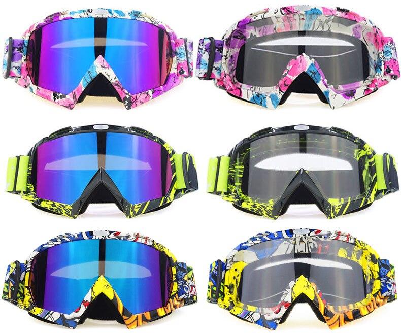 A pair of stylish snow sports skiing sunglasses with UV400 protection, featuring a multi-colored frame and polycarbonate lenses, ideal for outdoor activities.