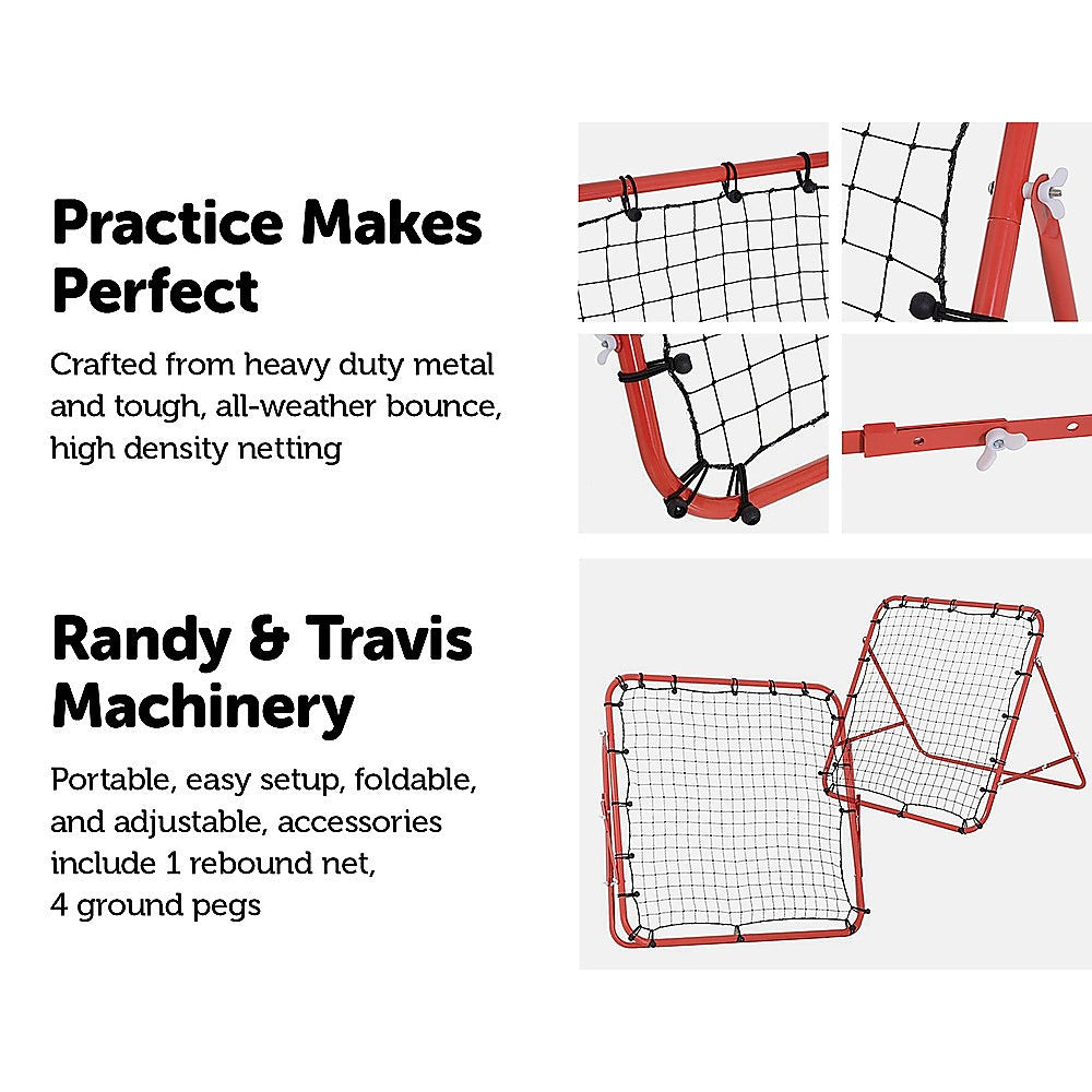 Soccer Rebound Net Sports Trainer with adjustable angles and heavy-duty construction, perfect for practicing soccer skills.