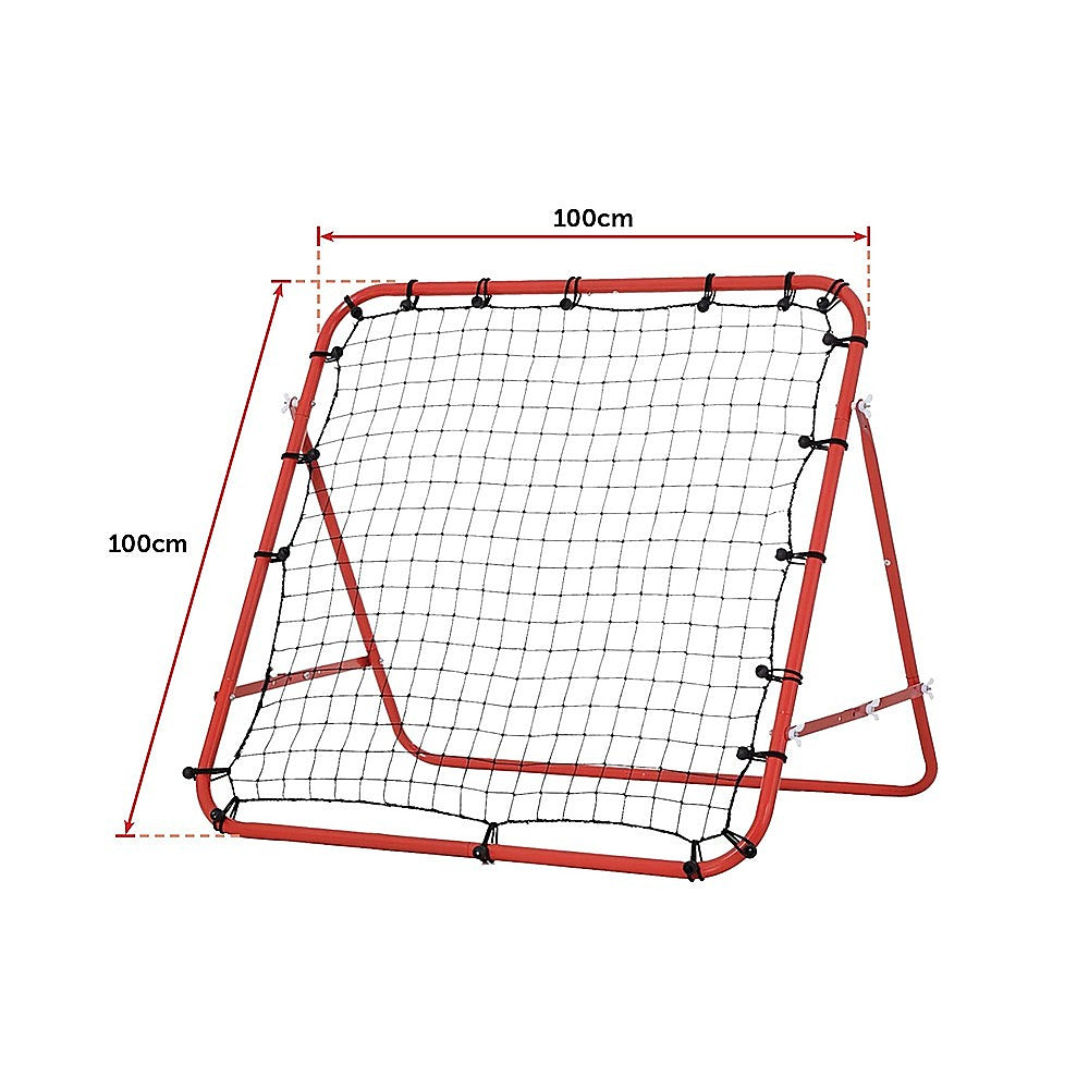 Soccer Rebound Net Sports Trainer with adjustable angles and heavy-duty construction, perfect for practicing soccer skills.