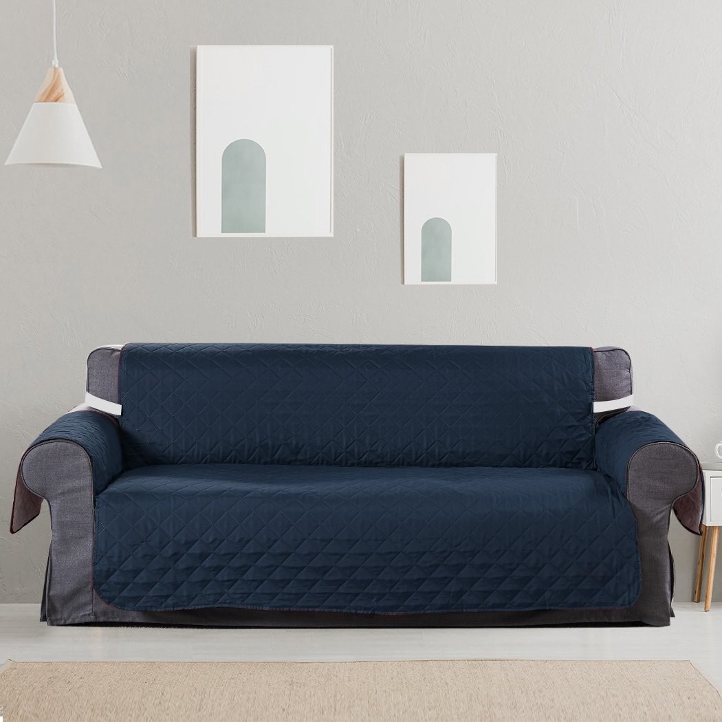 Teal quilted sofa cover protector, showcasing elegant design and waterproof features, perfect for home use.