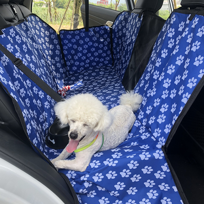 Blue Soft Scratch Proof Nonslip Pet Hammock Car Seat Protector designed for pets, featuring durable material and non-slip backing.
