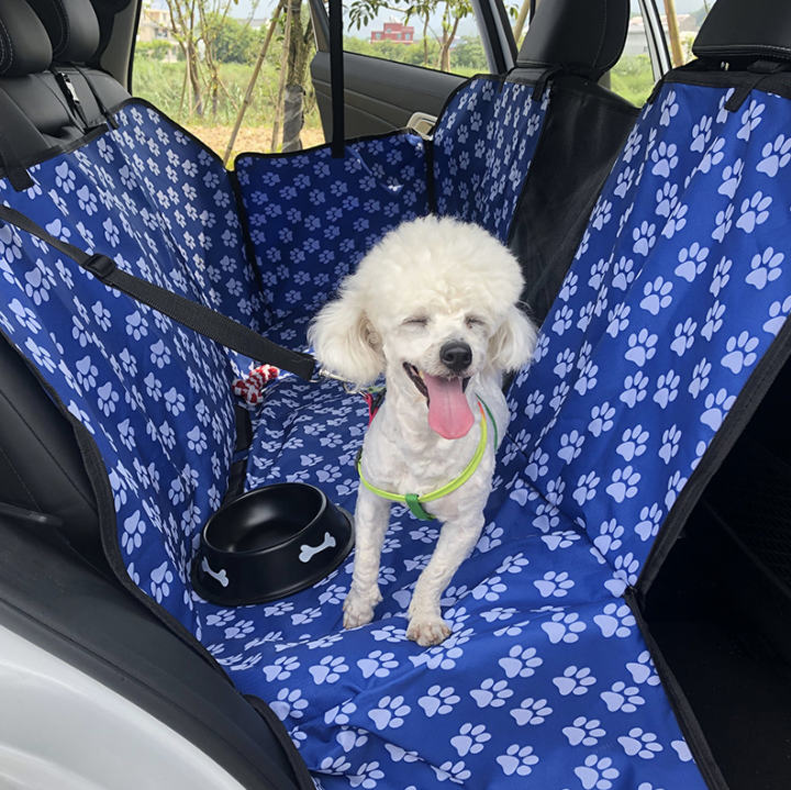 Blue Soft Scratch Proof Nonslip Pet Hammock Car Seat Protector designed for pets, featuring durable material and non-slip backing.