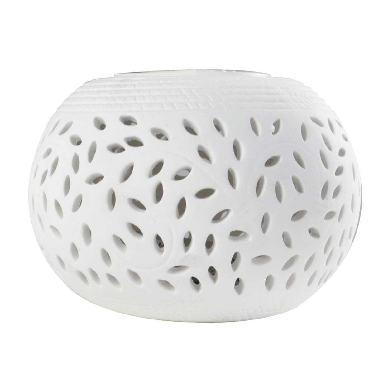 Solar Powered Colour Changing Stable Light with ceramic body, showcasing vibrant colors in a garden setting.