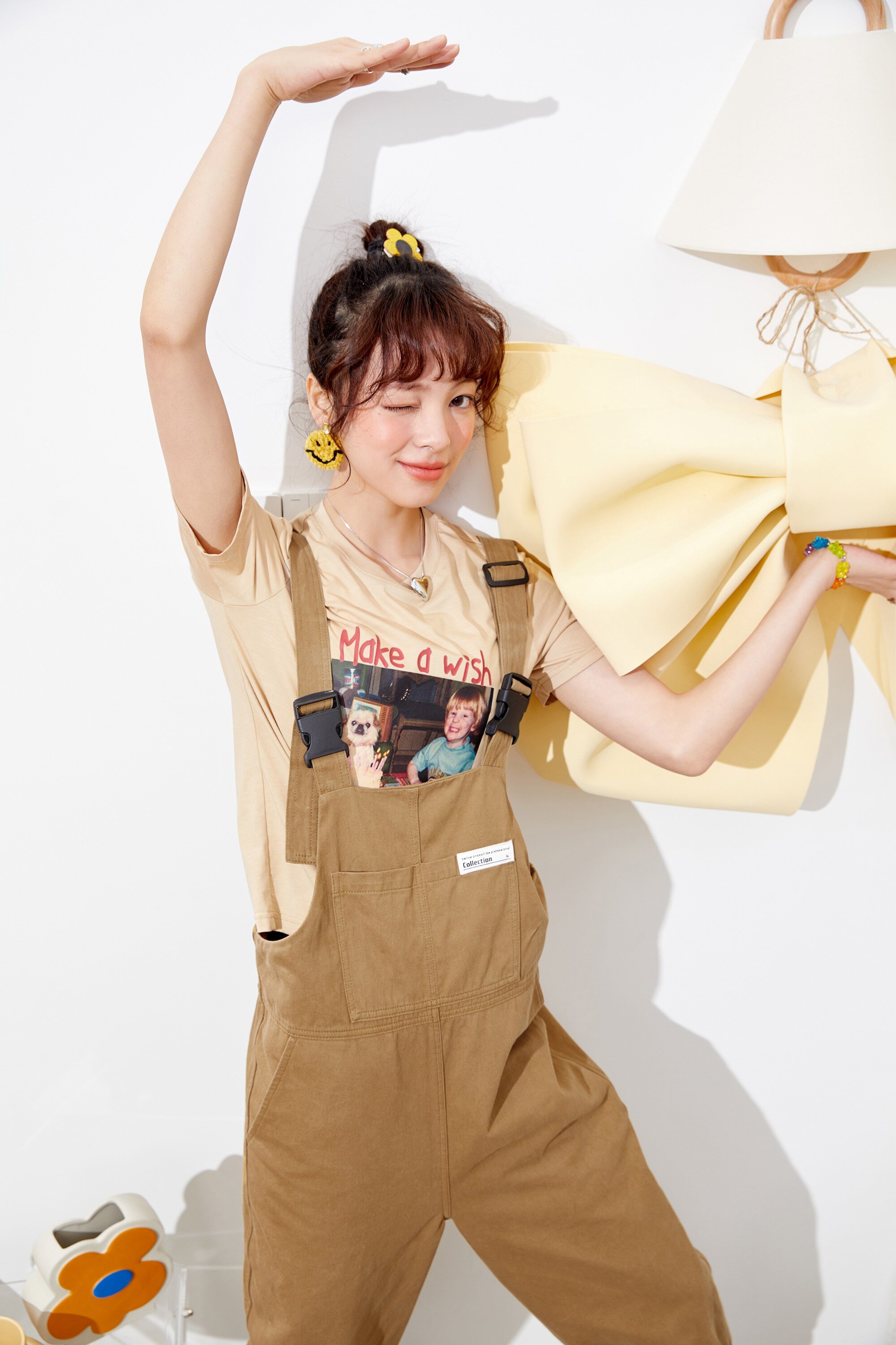 Solid letter applique casual women overall pants in high waist style, featuring pockets and a straight leg design, perfect for summer wear.