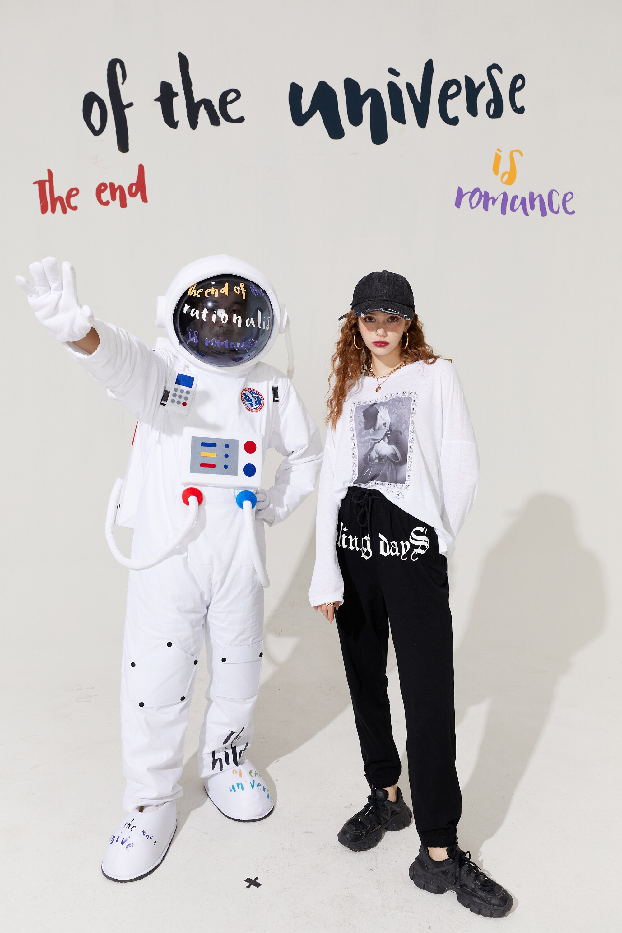 Solid Letter High Waist Straight Casual Women Harem Trouser in a stylish autumn setting, showcasing its high waist and comfortable fit.