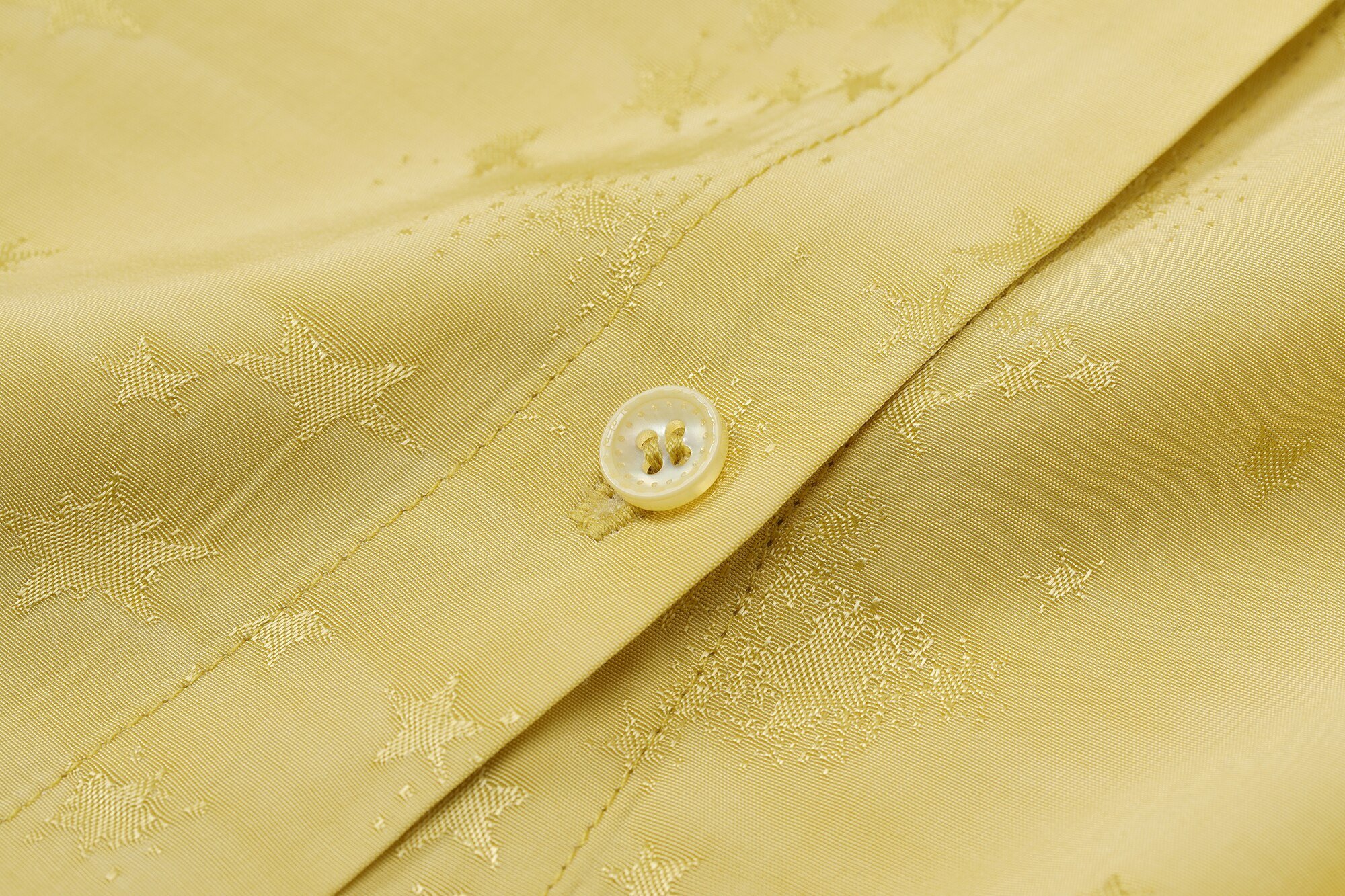 A stylish Solid Pure Single Breasted Casual Chiffon Shirt for women in green and yellow, showcasing its full sleeves and turn-down collar.