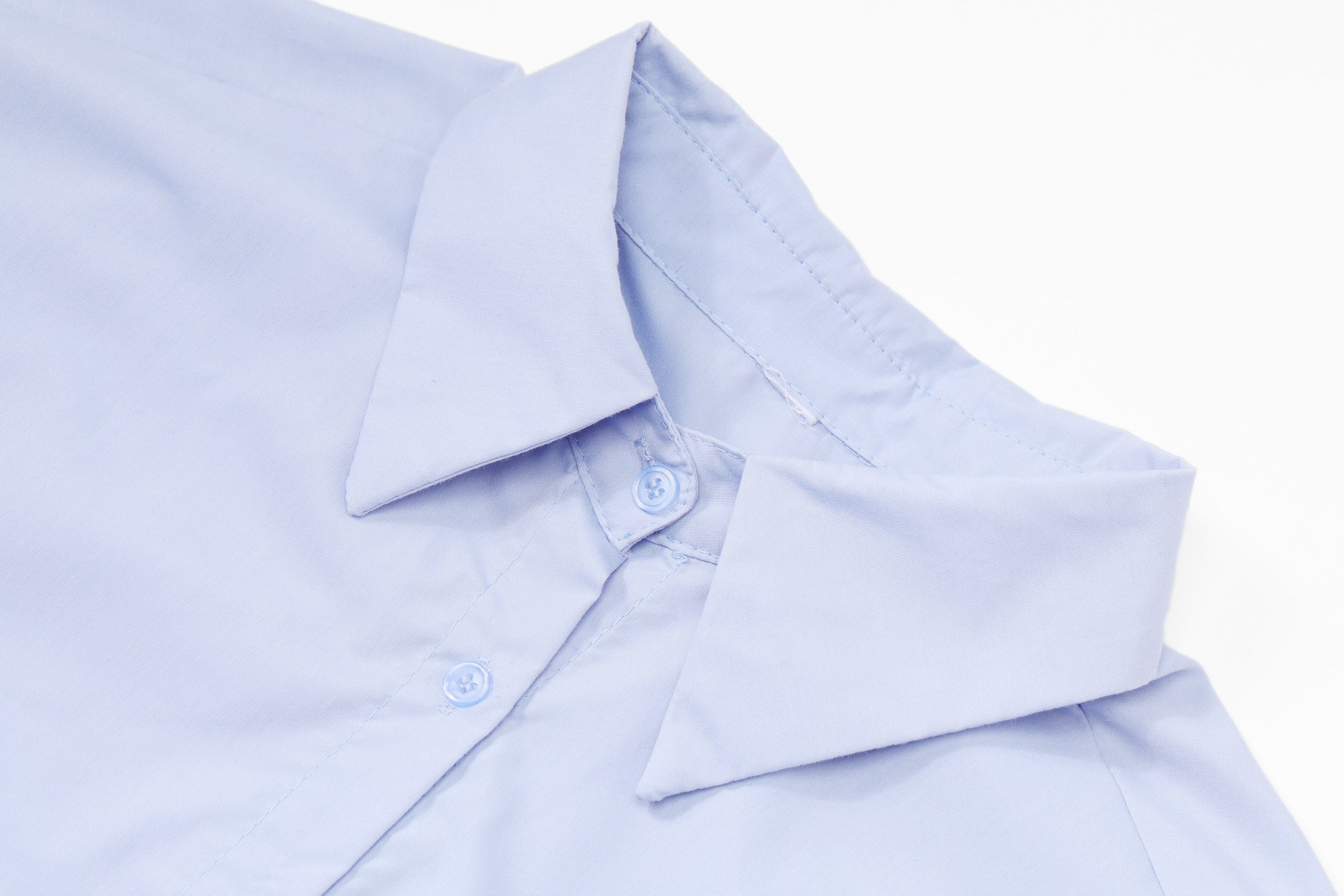 Solid Pure Single Breasted Casual Oversize Shirt for Women in white and blue, featuring a turn-down collar and button closure.