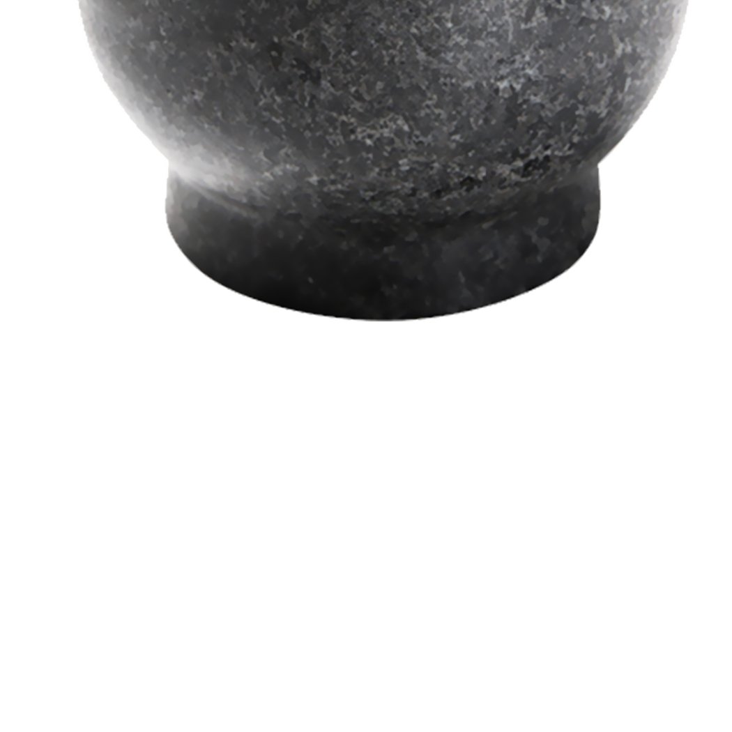 Solid Stone Food Preparation Unpolished Granite Spice Herb Grinder with mortar and pestle set, showcasing its heavy-duty granite material.