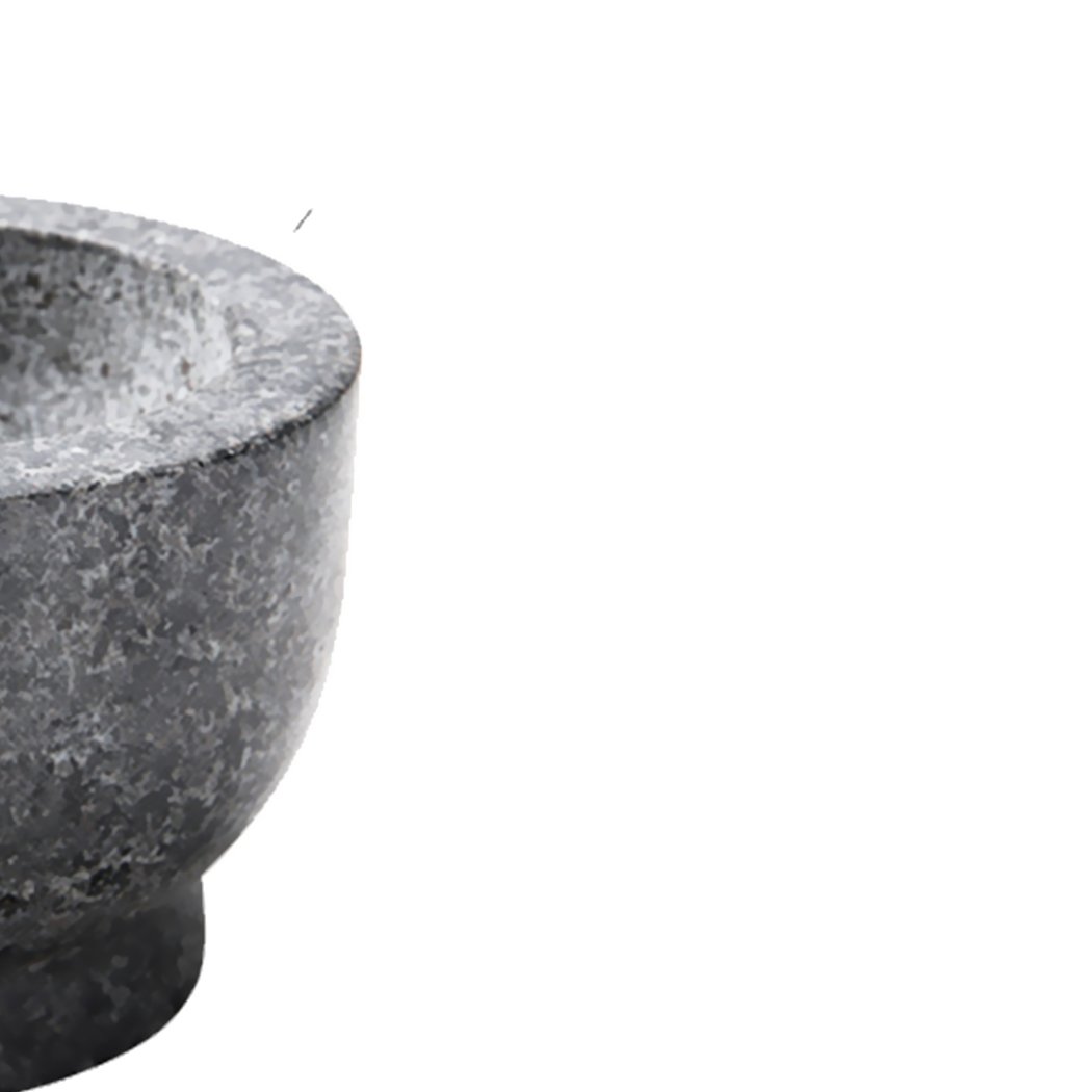 Solid Stone Food Preparation Unpolished Granite Spice Herb Grinder with mortar and pestle set, showcasing its heavy-duty granite material.