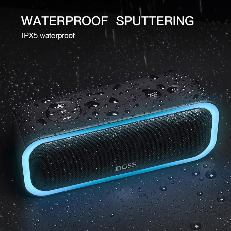 SoundBox Pro TWS Wireless Bluetooth Speaker with LED lights and dual 10W drivers, showcasing its sleek design and portability.