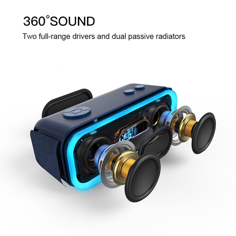 SoundBox Pro TWS Wireless Bluetooth Speaker with LED lights and dual 10W drivers, showcasing its sleek design and portability.