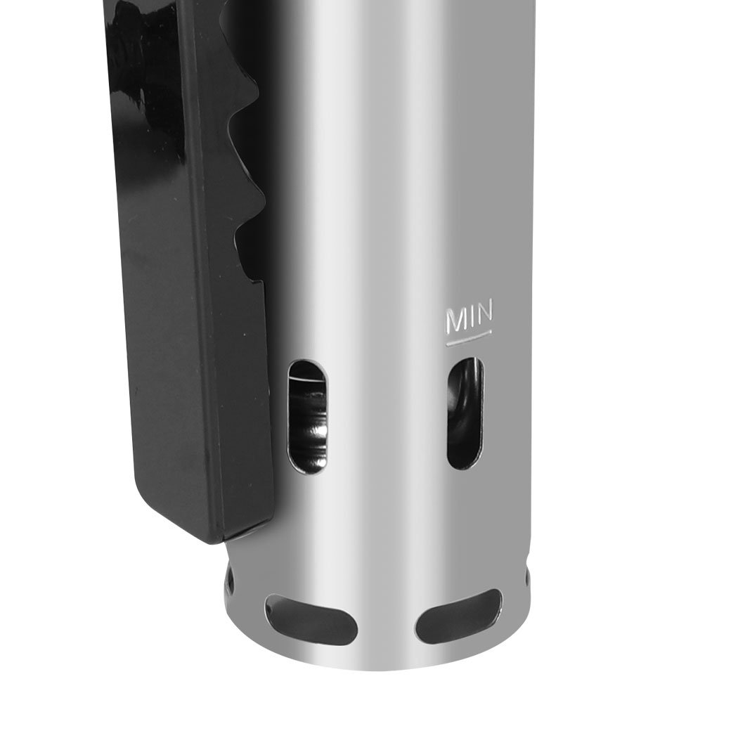 Sous Vide Precision Cooker with touch screen display and stainless steel tube, designed for perfect cooking.