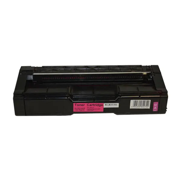 SPC310 Magenta Premium Generic Toner Cartridge, showcasing its vibrant magenta color and remanufactured design for high-quality printing.