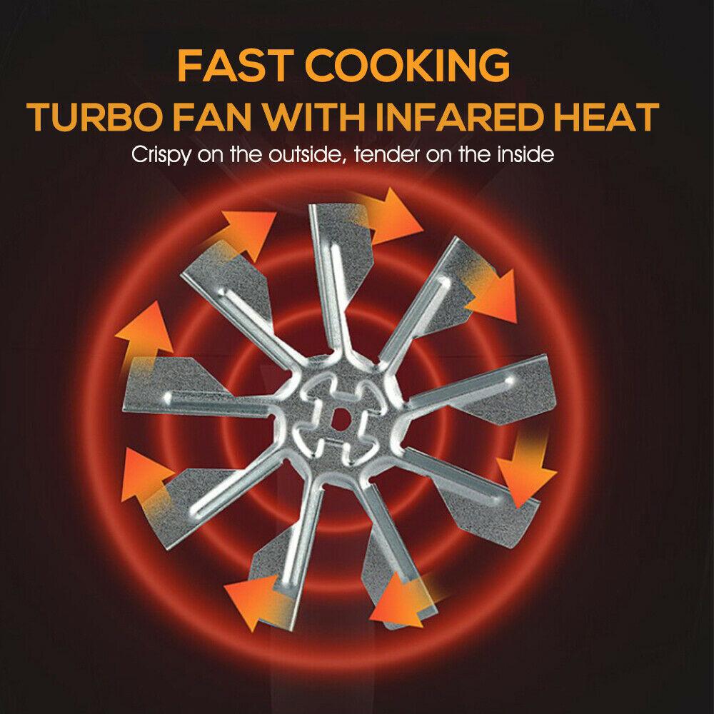 Spector 1800W 7L Air Fryer in black, showcasing its sleek design and user-friendly controls.