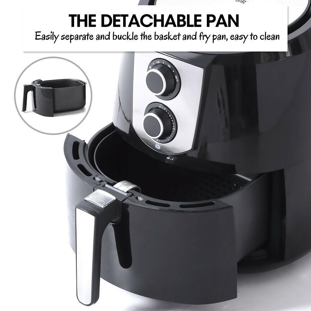 Spector 1800W 7L Air Fryer in black, showcasing its sleek design and user-friendly controls.