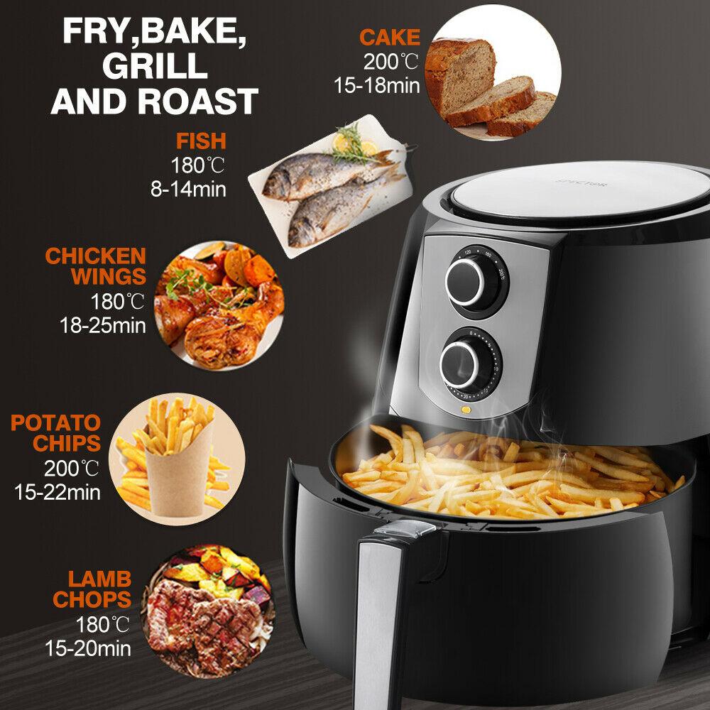 Spector 1800W 7L Air Fryer in black, showcasing its sleek design and user-friendly controls.