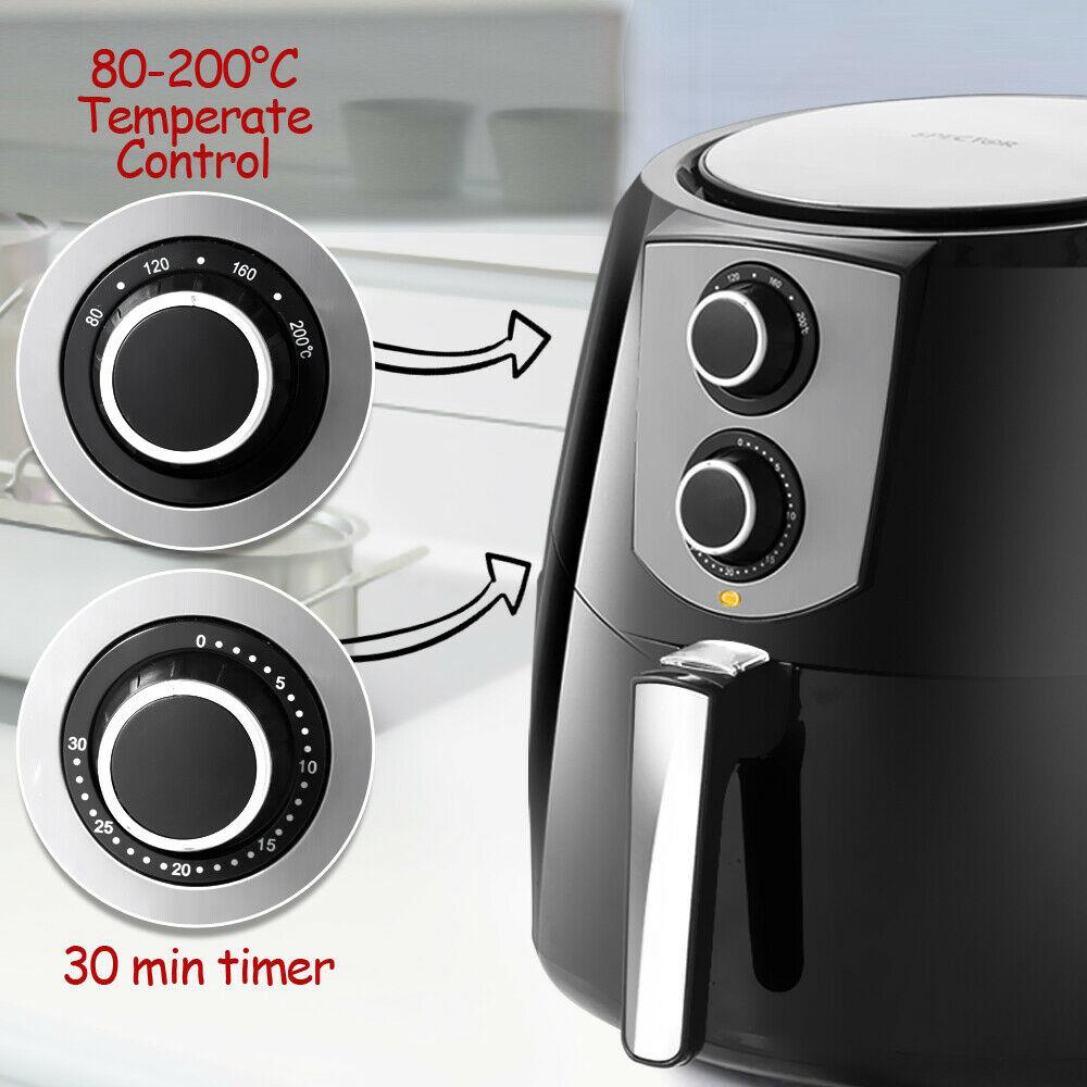 Spector 1800W 7L Air Fryer in black, showcasing its sleek design and user-friendly controls.