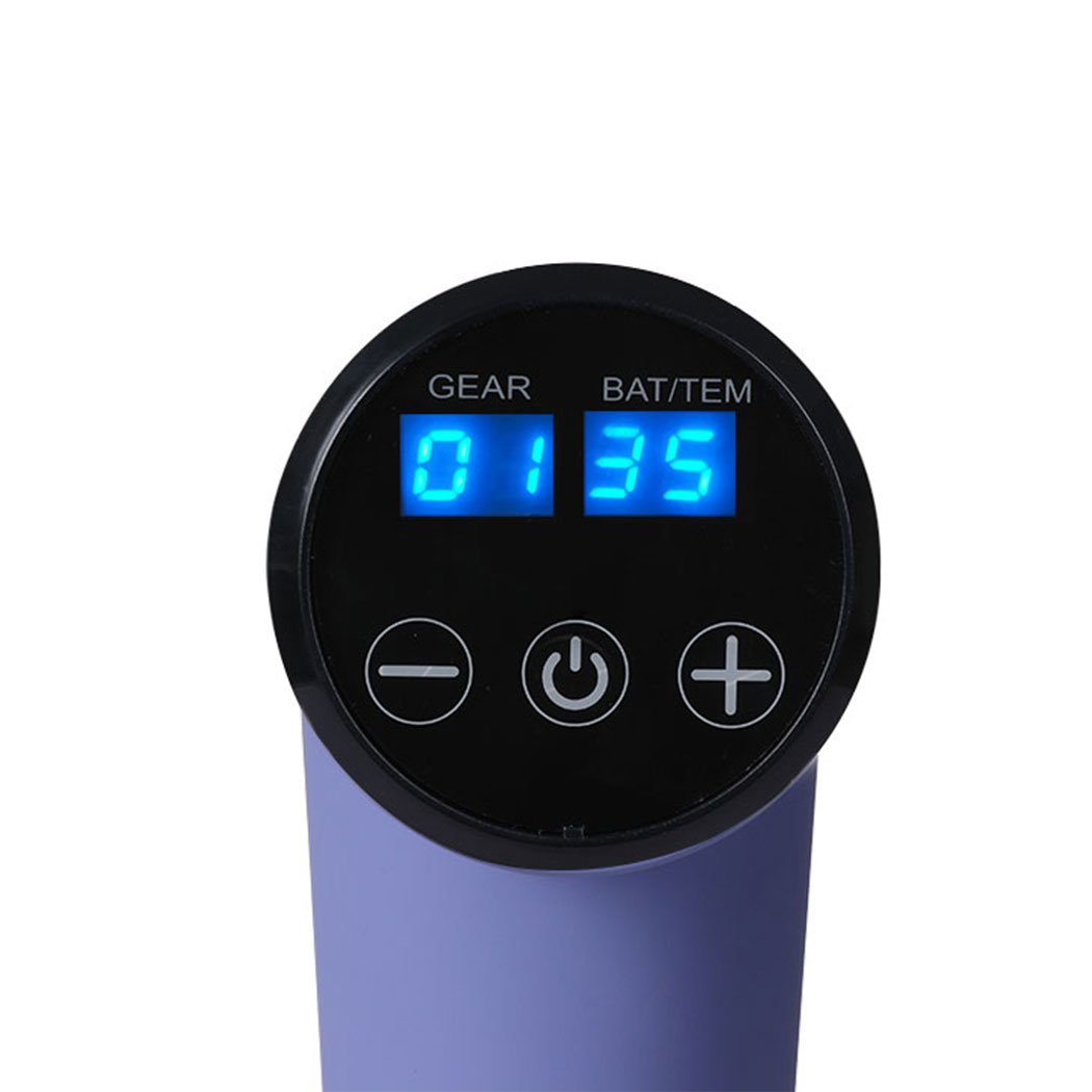 Spector Heated Massage Gun with multiple massage heads and sleek design, perfect for deep tissue muscle relief.