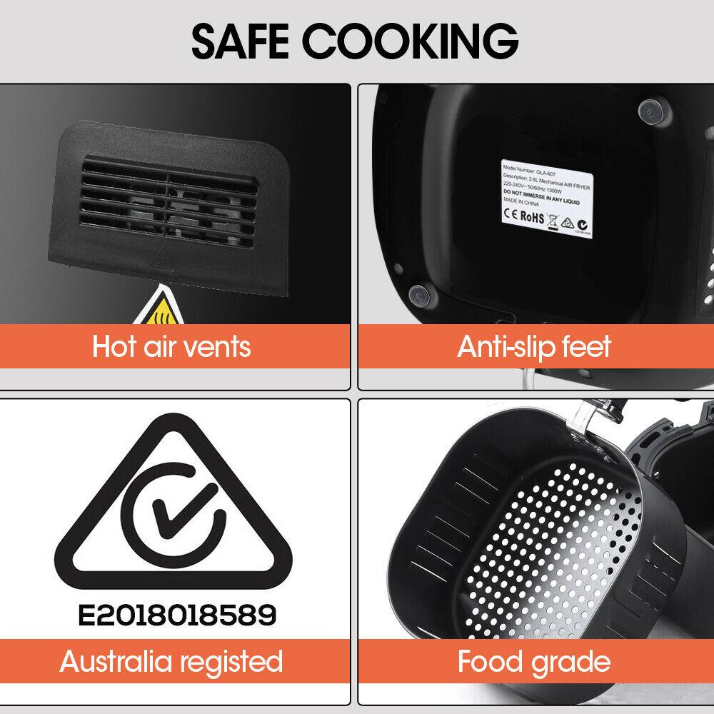 Spector New 7L Air Fryer in black with LCD display, showcasing its sleek design and large capacity.