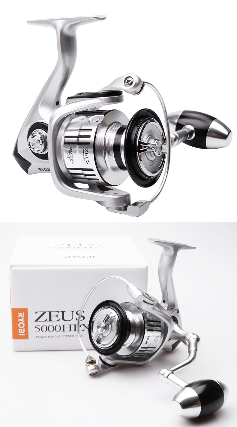 Spinning Fishing Reel 1000-8000 with 6+1BB ball bearings and CNC spool, showcasing its sleek design and robust features.