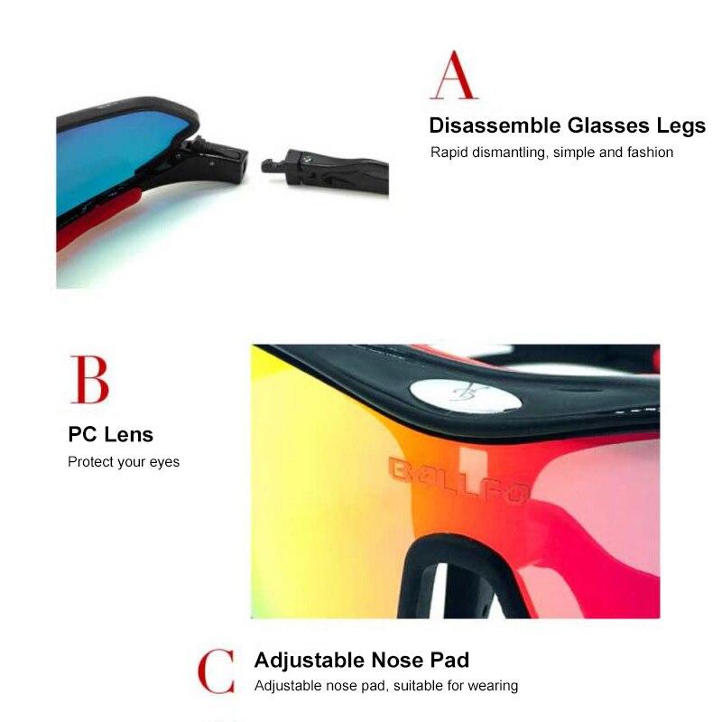 A pair of sports cycling polarized sunglasses with a multi-colored TR-90 frame, designed for outdoor activities like mountain biking and trekking.