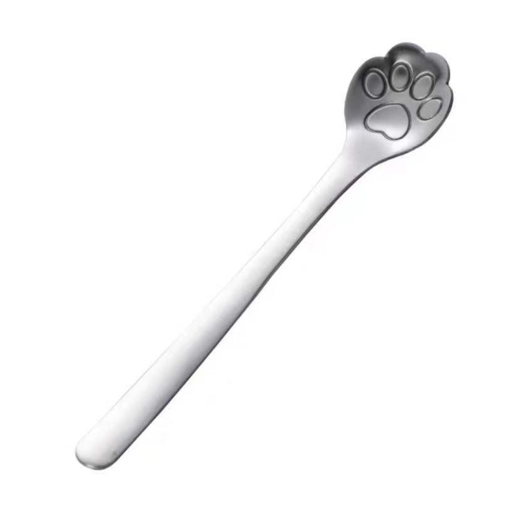 Stainless Steel Coffee Stirring Spoon with a cute cat paw design, perfect for stirring coffee and enjoying desserts.