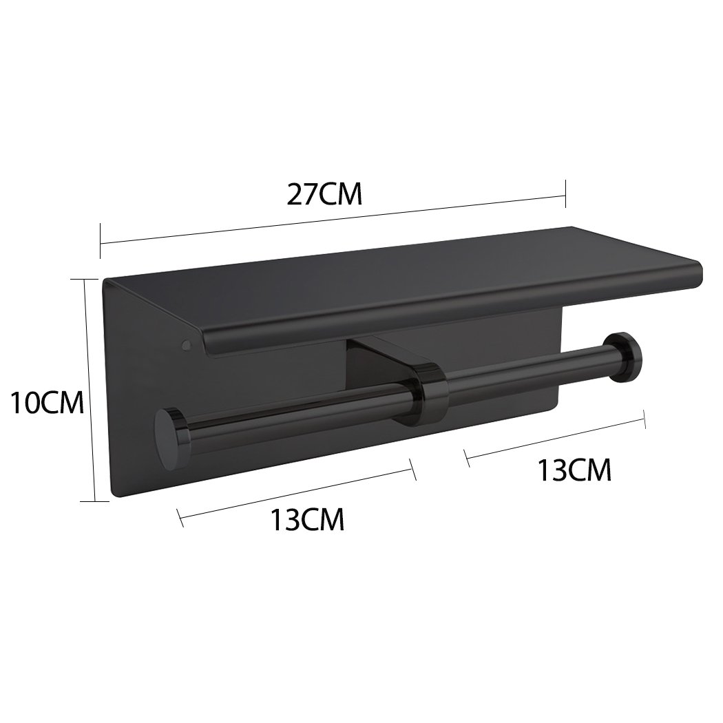 Stainless Steel Paper Roll Holder with a sleek mirror finish, mounted on a wall, showcasing its modern design and functionality.