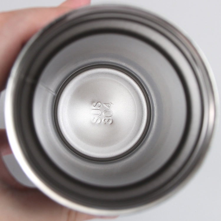 Stainless Steel Thread Insulation Cup with creative alien rotation design, showcasing its sleek 304 stainless steel liner and wide mouth for easy cleaning.