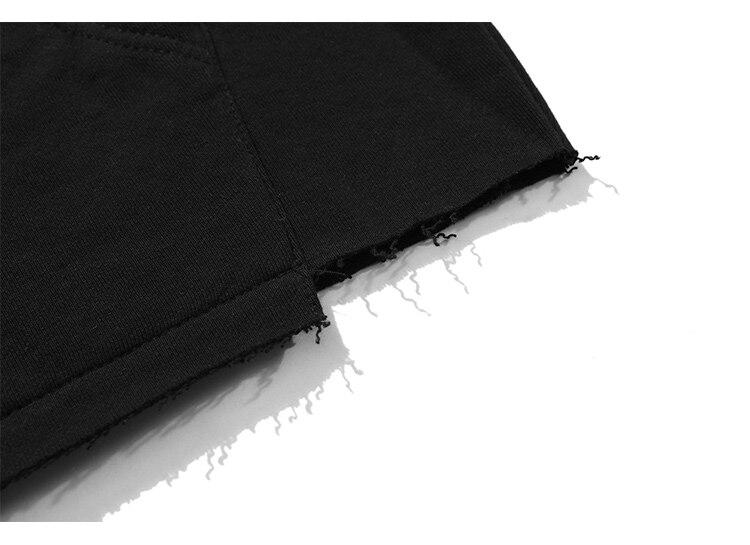 Men's Star Letter Patch Big Pockets Sweatshirt Hoodie in black and white, showcasing a trendy design with large pockets.