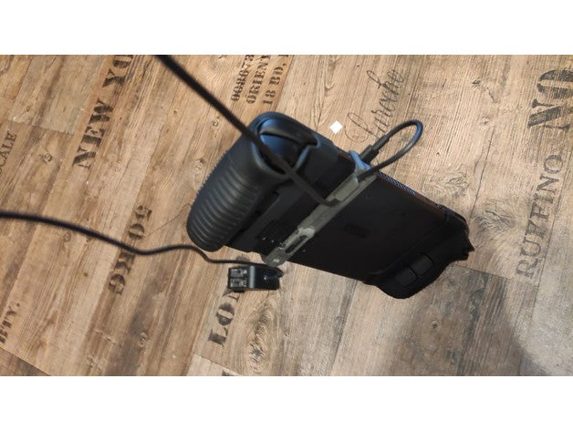 Steam Deck Cable Strain Relief Device designed to reduce cable strain, made from durable PLA material, featuring a simple and effective design.