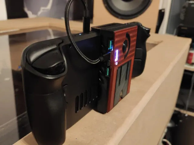 Steam Deck POWERpACK slim LIPO Printed Parts kit showcasing printed components for extended gaming playtime.