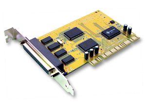 SUNIX 4 Port Serial PCI Card SER5056A with four DB9M/25M ports for high-speed data communication.
