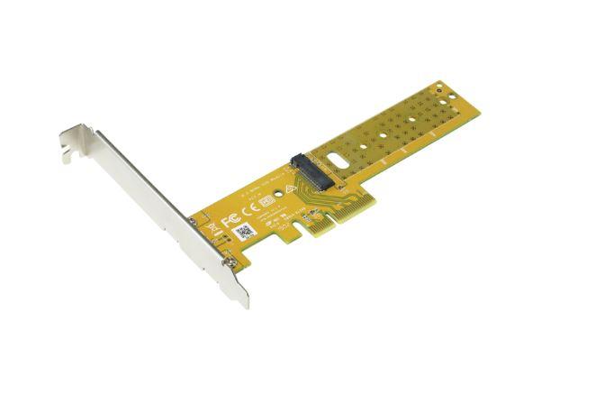 SUNIX PCIe x 4 to NVMe M.2 Key-M card, showcasing its sleek design and connectors.
