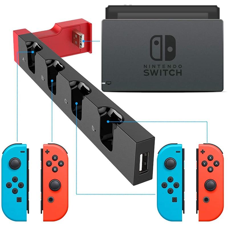 Switch Joy Con Controller Charger Dock Stand Station Holder designed for Nintendo Switch, featuring a sleek and compact design for efficient charging.