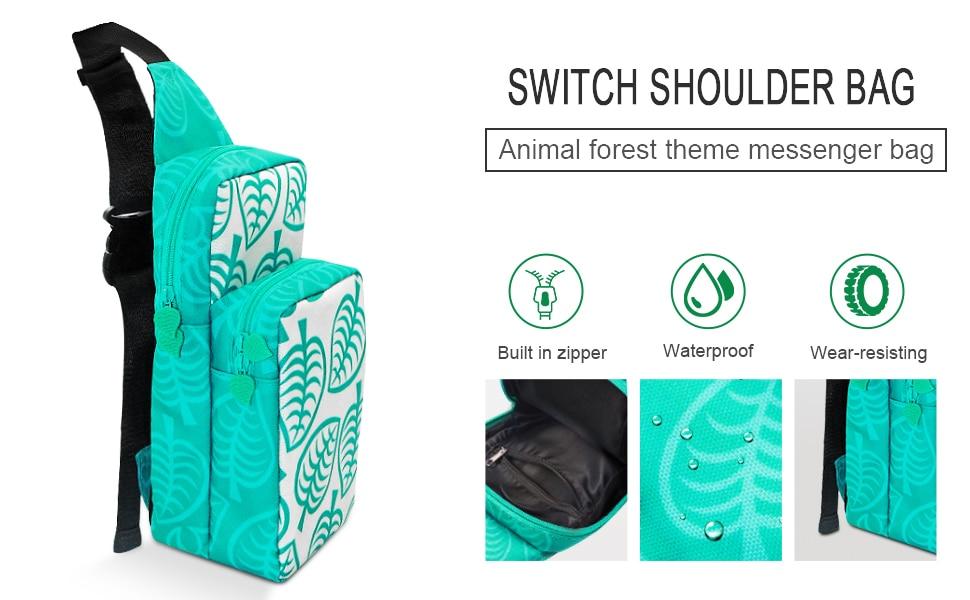 A stylish and durable travel bag case for Nintendo Switch, featuring compartments for console, Joy-Con controllers, and accessories, with a comfortable shoulder strap.