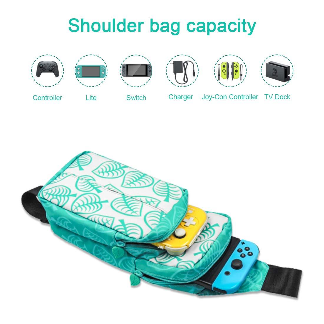 A stylish and durable travel bag case for Nintendo Switch, featuring compartments for console, Joy-Con controllers, and accessories, with a comfortable shoulder strap.