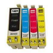 T1401 Series Compatible Inkjet Cartridge Set featuring four cartridges for Epson printers, showcasing vibrant colors and high-quality printing.