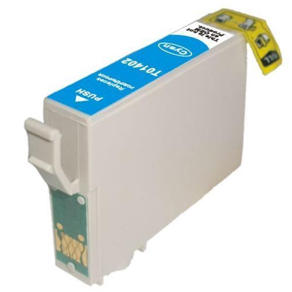 T1402 Cyan Compatible Inkjet Cartridge showcasing vibrant cyan color and high-quality design.