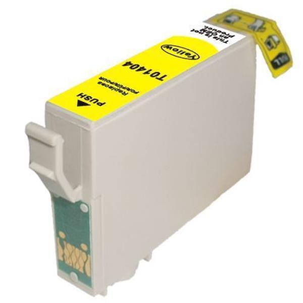 T1404 Yellow Compatible Inkjet Cartridge showcasing vibrant yellow ink and quality design.