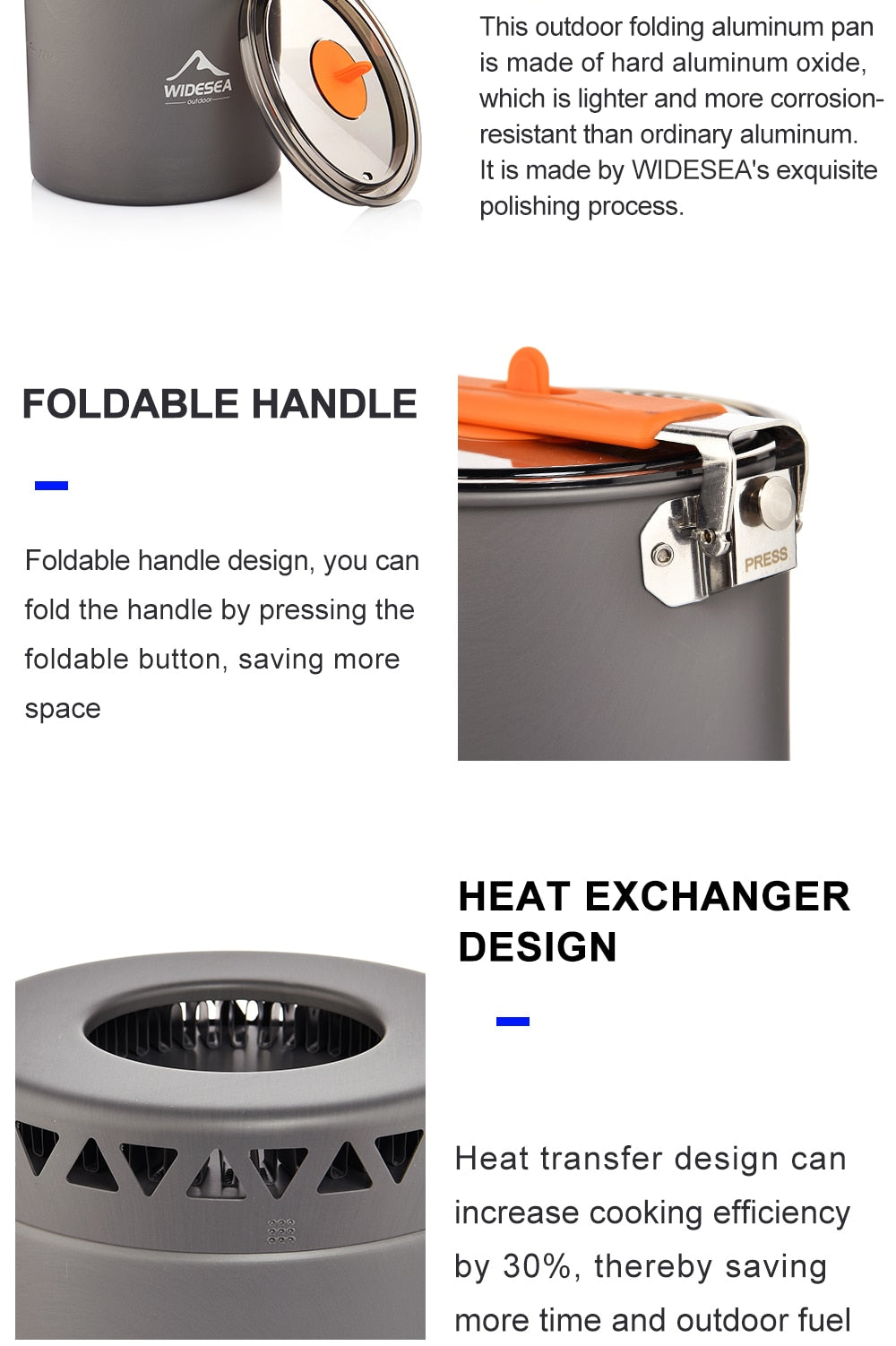 A lightweight 1.6L camping pot made of durable aluminium alloy, perfect for outdoor cooking during hiking and picnics.