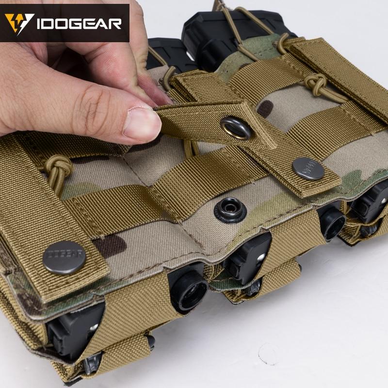 Tactical LSR 9mm 556 Mag Pouch in various colors, showcasing its triple mag carrier design and MOLLE compatibility.