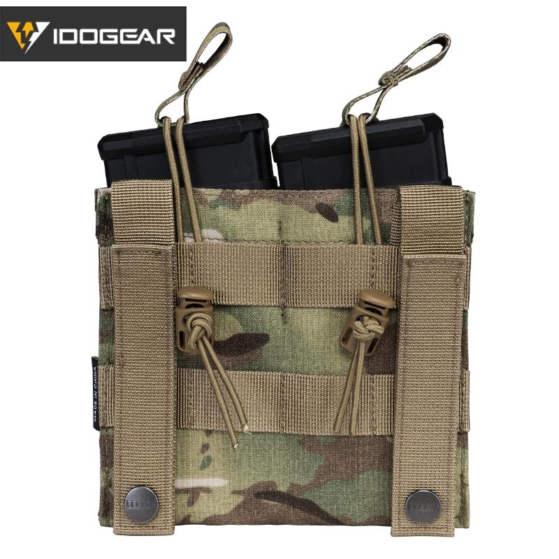 Tactical Magazine Pouch in Multicam color, designed for 5.56 and pistol magazines, featuring double open top and MOLLE compatibility.