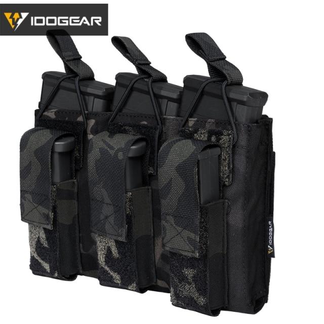 Tactical Magazine Pouch Mag Carrier in Multicam color, designed for 5.56 pistols with triple open top and MOLLE compatibility.