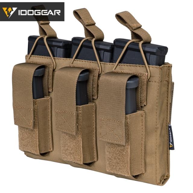 Tactical Magazine Pouch Mag Carrier in Multicam color, designed for 5.56 pistols with triple open top and MOLLE compatibility.