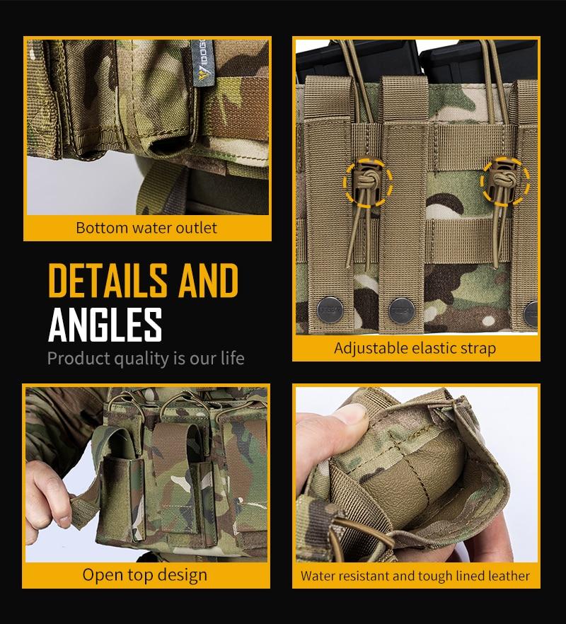 Tactical Magazine Pouch Mag Carrier in Multicam color, designed for 5.56 pistols with triple open top and MOLLE compatibility.