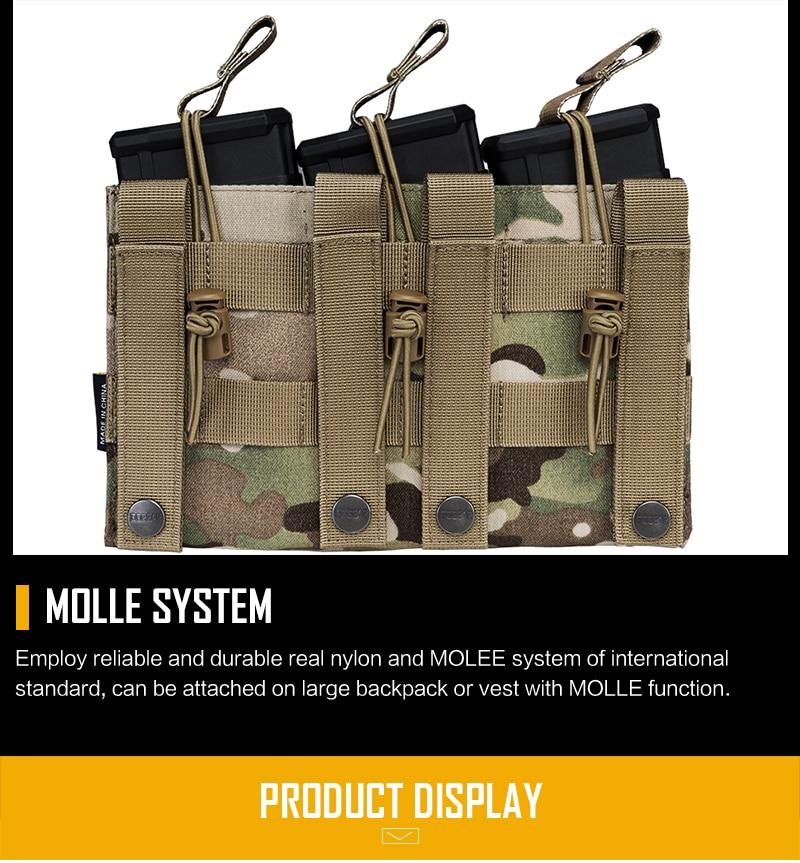 Tactical Magazine Pouch Mag Carrier in Multicam color, designed for 5.56 pistols with triple open top and MOLLE compatibility.